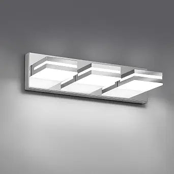 Modern LED Stainless Steel Chrome Acrylic Bathroom Lights Fixtures 3-Light