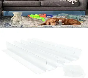 Under The Couch Blocker Clear Toy Blockers for Furniture - Stop Things from Going Under Couch Sofa Bed and Other Furniture (5Pcs-15.75" L*2" H Total 78.74" L)