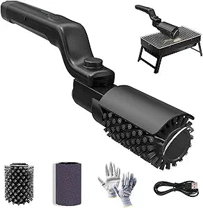 Electric Grill Brush, High Torque Grill Brush with Rechargeable 3-Speed Modes, 180 Adjustable Stainless Steel Replaceable Brush Head, Fit for Outdoor Camping and Barbecuing
