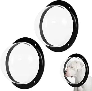 2 Pack Dog Fence Window, Clear Pet Bubble View Dome Door Peek Small Round Window for Doggie/Cat/Horse Outside Playground Garden Diameter 12.44 Inch Deep 4.92 Inch