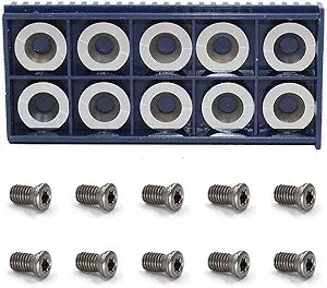 10pcs 16mm Round Carbide Inserts Cutters Knifes Indexable Replacement Fits For Popular DIY Woodworking Lathe Wood Turning Finisher Hollower Tools With 10pcs M5x9mm screws