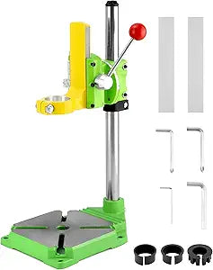 QWORK Floor Drill Press Stand for Hand Drill - Heavy Duty 90 Degree Clamp Workbench Repair Tool, Universal Bench Clamp Holder for Press Table