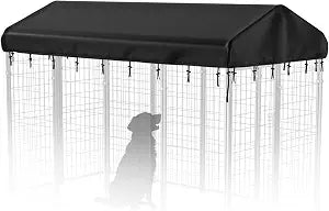 PawGiant 8x4ft Outdoor Dog Kennel Cover Replacement, 600D Waterproof UV-Resistant Oxford Cloth for Dog Kennel Enclosure with Windproof Drawstrings Outside, Medium