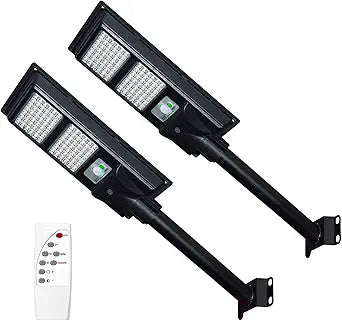 30000LM Solar Street Lights Outdoor Waterproof, 6000K Solar Flood Lights with Motion Sensor and Remote Control for Garden, Yard, Garage, Backyard (2 Pack)