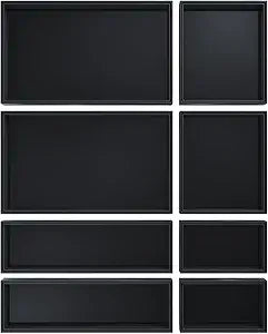 Bamboo Drawer Organizer, 8-Piece Set, Black
