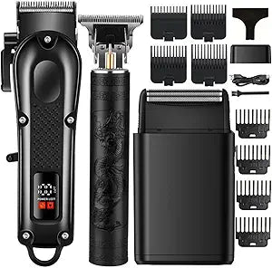 Hair Clippers for Men, Cordless Hair Cutting Kit with Trimmer Shaver