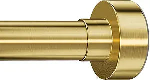 YNL Shower Curtain Rod 34-96 Inches, Non-Slip, Never Rust, No Drill Tension Curtain Rod for Bathroom Window Room Divider, Long Tension Rod Stainless Steel, Brushed Gold