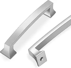Lardmon 10 Pack 3.75 Inch(96mm) Hole Center Brushed Satin Nickel Modern Cabinet Pulls Solid Arch Drawer Pulls Kitchen Cabinet Handles Kitchen Cabinet Hardware Bathroom Vanity Pulls, Nickel-B(3.75x10)