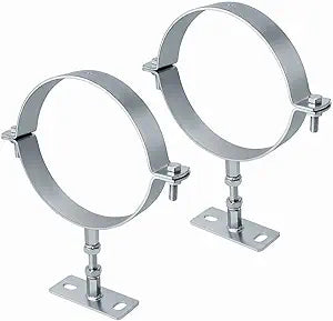 2PCS 8" Chimney Pipe Bracket∩╝Rigid Split Ring Hanger∩╝Wall Support Chimney Pipe Holder∩╝Fireplace Pipe Wall Bracket∩╝for 6" (8" O.D.) Double Wall Insulated Chimney Pipe