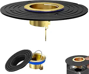 Shower Floor Drain Back Flow Prevent, One Way Drain Valve Sewer Bathroom Floor Drain Insert Odor Repellent, Suitable for The Drainage Pipe 1.25-1.65in, The Minimum Drainage Depth of 2in (Brass+Black)
