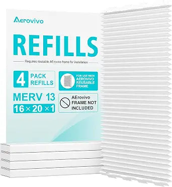 16x20x1 MERV 13 Refill Media Only, 4-Pack, Frame Required