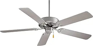 Minka-Aire F546-BS Contractor 42 Inch Pull Chain Ceiling Fan in Brushed Steel Finish