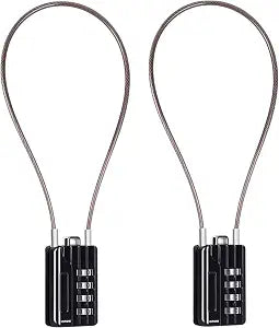 SEPOX 2PK Metal Combo Padlock, Resettable 4-Digit, Extra Long Cable 12.5"
