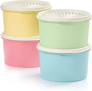 Tupperware Heritage 8-Piece Pastel Canister Set (4 Containers + 4 Lids)