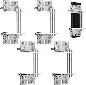 MorningRo 2 Sets T Post Gate Hinge Pins Set Steel Farm Gate Hanger Hardware from a Metal T Post, for Ranch, Garden, Backyard, Install Easy