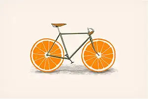 Trademark Fine Art Canvas Wall Art - Florent Bodart 'Orange Wheels' Wall Art for Living Room, Bedroom, or Office Dcor
