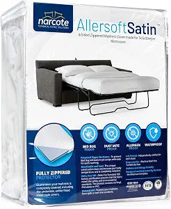 Allersoft| Queen Sleeper Sofa Mattress Cover with Secure Locking Zipper. Creates a Natural Seal On All Sides of Your Pull-Out Sofa Mattress from Liquids, Dust, Pet Dander, Pollen-60x80-Fits 4-7 Deep