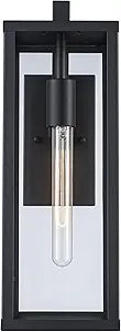 TRANS GLOBE Lighting 40751 BK Industrial Wall Lantern, 17.75", Outdoor Black