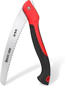 HURRICANE 10" Folding Hand Saw, SK5 Steel Blade with Triple-Cut Razor Teeth Portable Foldable Pruning Saw for Tree Trimming, Camping, Bushcraft & Gardening, Non-Slip Ergonomic Handle