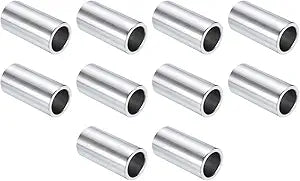 uxcell 10pcs Stainless Steel Spacer 3/4" Bore x 1" OD x 2" Length Screw Standoff Bushing Plain Finish Round Metal Spacer for 3/4 Screws Bolts and Rods