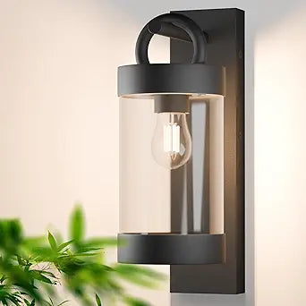 Dawn to Dusk Outdoor Wall Lights, Waterproof Porch Lights Outdoor Wall Sconce for Patio Garage Entryway, Durable Aluminum Exterior Light Fixture with E26 Base, Modern Black (Bulb Not Included)