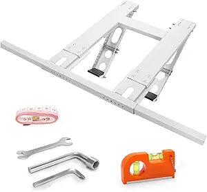 Luxiv No Drill Air Conditioner Support Bracket, Heavy Duty Adjustable Support for 5000-24000 BTU Units, Double Pole Design Fits Single or Double Hung Windows (Regular)