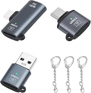 GELRHONR Micro SD Card Reader Set,USB A & Type C,PD100W Fast Charging,3Pack