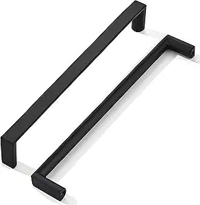 khtumeware 5 Pack 10 Inch Matte Black Square Cabinet Pulls Kitchen Cabinet Handles Cabinet Hardware Drawer Pulls for Dresser Cupboard