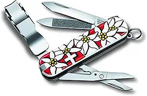 Victorinox Nail Clip 580, 8 Functions, Swiss Made Multi-Tool with Nail File, Nail Cleaner and Small Blade - Edelweiss