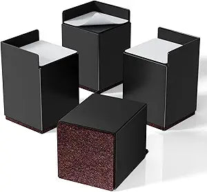 Ezprotekt Bed Risers 4 Inch, Heavy Duty Furniture Risers for Bed Couch Sofa Chair Table Leg Frame, Metal Bed Lifts Risers, Under Bed Storage & Easy to Clean, Support up to 4400 Lbs (4 Pack, Black)