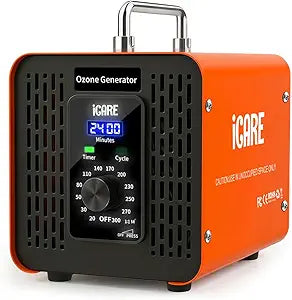 Ozone Generator 60,000mg/h, High Capacity Ozone Machine with 120 Min Timer & Cycle Mode, Ozone Odor Eliminator for Home, Car, Pet, Smoke, Industrial, Air Purifier for Large Spaces (3200 Sq.Ft)