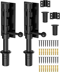 Heavy Duty Slide Bolt Gate Latch Hardware, 6.3 Inch Solid 304 Stainless Steel Latches Electroplating Finish, Barrel Bolt Lock for Wooden Fence, Yard Door, Barn Door, Shed Door, Interior