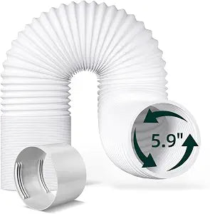 Portable Air Conditioner Hose with Coupler, 5.9"/59" Length Universal Anti-Clockwise AC Exhaust Vent Hose Extension
