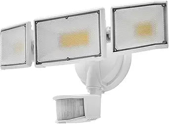 70W LED Motion Sensor Outdoor Lights, 7000 Lumen Security Lights Super Bright, 3000K/5000K, IP65 Waterproof, Dusk to Dawn Lighting, 3 Heads Motion Detected Flood Light for Garage Yard (White)