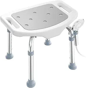 BlessReach Shower Chair for Inside Shower, 400 lbs Adjustable Shower Stool