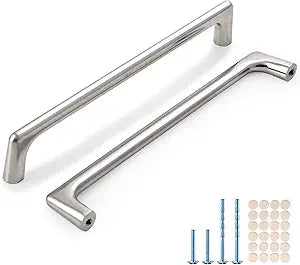 10 Pack Brushed Satin Nickel Cabinet Handles for Drawers and Doors,8-4/5 Inch(224mm) Hole Centers Kitchen Cabinet & Closet Door Pulls,Solid Furniture Hardware Pulls