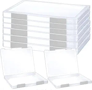 LonlyEagle 6 Pcs Clear A4 File Portable Project Case, Plastic Storage Box for 8.5" x 11" Letter Paper, Scrapbook Paper Storage Boxes Documents Magazines Holder