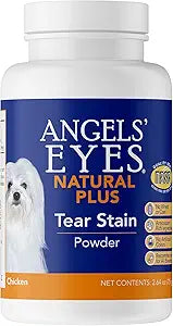 Angels' Eyes Natural Plus Tear Stain Prevention Powder for Dogs & Cats | Chicken Flavor | 75g | Daily Eye Health Support for All Breeds | No Wheat, Corn or Antibiotics | Eyebright & Olive Leaf