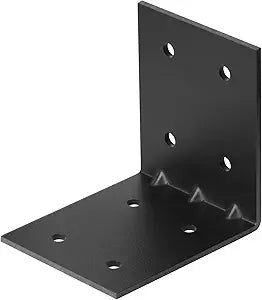 4 PCS Black 5"x 6" x 6" L Bracket, Reinforced L Corner Brace, 1/8" Thick, Max.Load 180 lbs