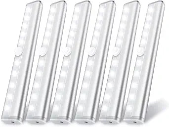 lexall 6 Pack Battery Powered Motion Sensor Lights Indoor, Closet Lights
