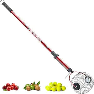 GARDEN WEASEL Large Nut Gatherer Roller Nut Collector Tool for Walnuts, Tennis Balls and More Yard Picker Upper with Durable Cage and Ergonomic Handle - Newest Model