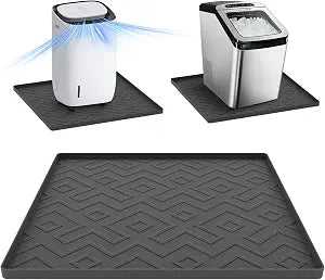 Portable Air Conditioner Silicone Mat with Raised Edges, 20''x20''x0.4'' Waterproof Pad to Prevent Leaks & Floor Damage Ideal for Ice Makers, Humidifiers, Mini Fridges & Electrical Appliances