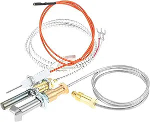 446-512A Pilot Assembly Natural Gas Compatible with Heat-N-Glo Fireplace SL2000 4000 5000 6000 Model, SRV446-512A Pilot Burner Assembly Milivolt Thermopile Kit Replace Part# HSRV 446-512A