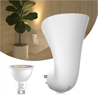 Lustaled Touch Control GU10 Plug In Spotlight Uplights Indoor, 360 Rotatable LED Night Lamp 3000K Warm White, Non-dimmable Wall Lamp/Beside Lamp for Accent Lighting, Behind TVs, Cabinets, Dark Corner
