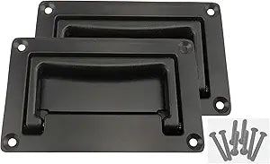 2 Pack Zinc Alloy Recessed Pull Handles Container Handle Black Flush Lift Recessed Door Handle,4.33 Inch