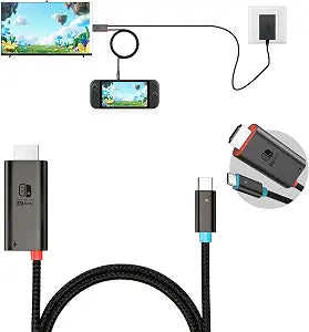 Dock for Switch 2Aluminum Alloy Portable USB C Docking Station with 4K@60Hz~120Hz HDR/PD Max100W/USB Port, 6.6 ft/2M, Travel TV Dock for Switch 2/Steam Deck/ROG Ally/Pad/Tablet/Phone/TV