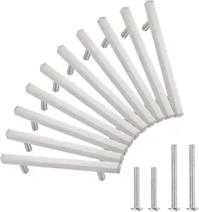 2-1/2 Pull Cabinet: Hole Center 64mm Kitchen Cabinet Hardware and Bar Style Cabinet Pulls,Total Length 4inch 100mm Silver Cabinet pulls for Dresser Drawer 50 Pack,YTHD1212BN64-50PAMZ