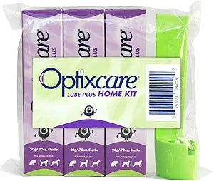 Optixcare Eye Lube Plus Home Kit 3 x 20g Tubes + Lubricant Holder LongLasting Eye Lubrication for Pets Daily Eye Moisture Support