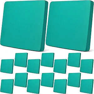Newwiee 16 Pcs Patio Cushion Covers Stretch Sofa Outdoor Cushion Covers Replacement, Waterproof Couch Slipcover Sofa Seat Flexibility Furniture Protector, Washable (Peacock Blue)