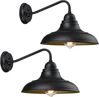 Wall Lights Wall Mount for House Farmhouse Wall Sconce Black Outside Lantern Classic Barn Lights Outdoor & Indoor, 12"2 Pack